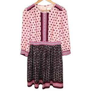 Kate Spade Pink Geometric Print Fit & Flare Dress Size 10